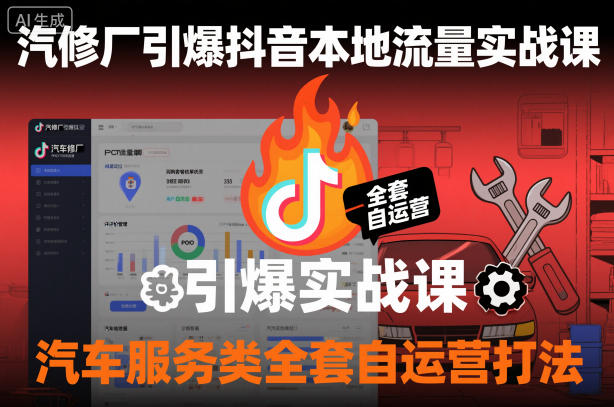 汽修厂抖音流量引爆术 汽车服务自运营全攻略-九零创业网