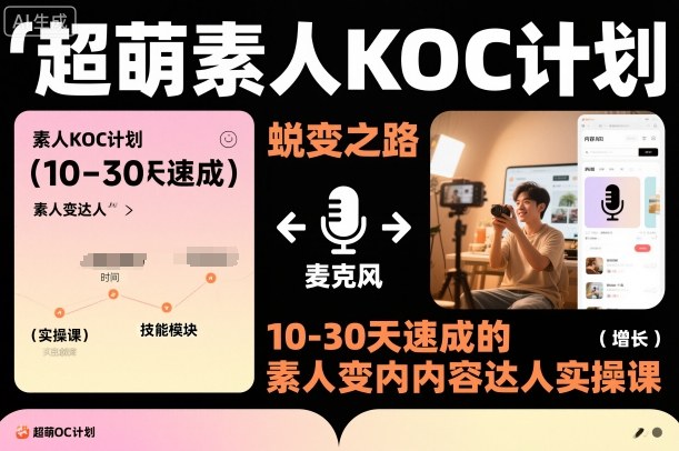 10天速成素人KOC 变身内容达人 轻松入局推广-九零创业网