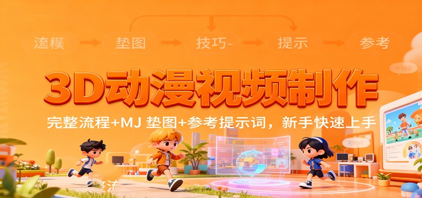 3D动漫制作新手速成 流程揭秘+MJ垫图攻略-九零创业网