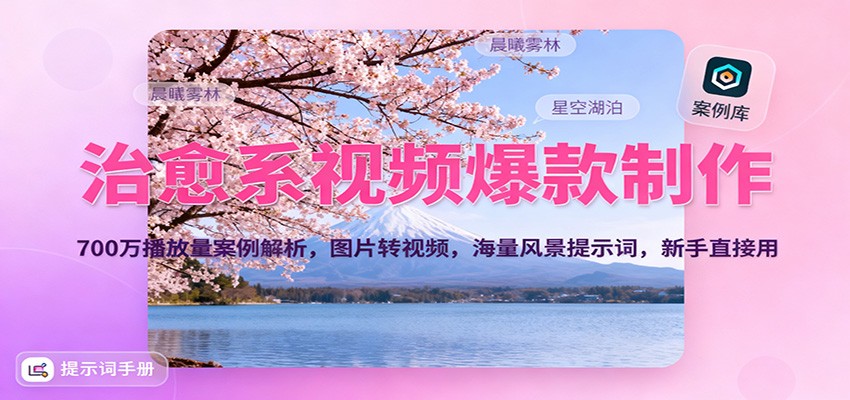 治愈系视频爆款秘诀 700万播放解析 图片变视频 风景词库助新手起飞-九零创业网