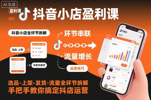 抖音小店全链路运营攻略 手把手教你盈利-九零创业网