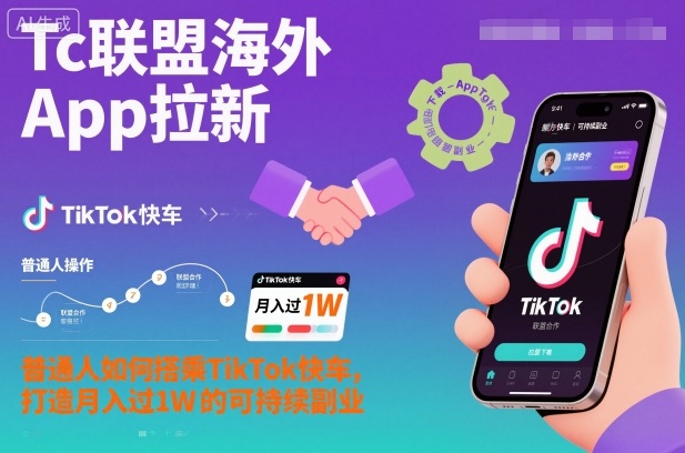 TikTok助力 月入过万 Tc联盟App副业新机遇-九零创业网