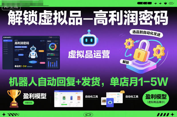 揭秘 机器人助力 月入1 5万虚拟品盈利术-九零创业网