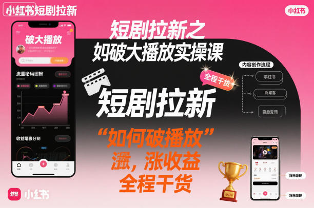 小红书短剧拉新攻略 高效破播放 收益翻倍技巧-九零创业网