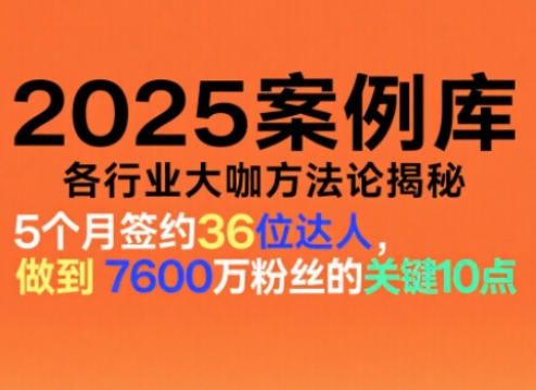 2025案例库 揭秘行业大咖独门方法论-九零创业网