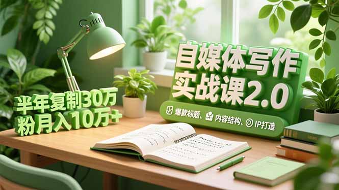 自媒体写作2.0 爆款秘籍 半年30万粉 月入10万+速成-九零创业网