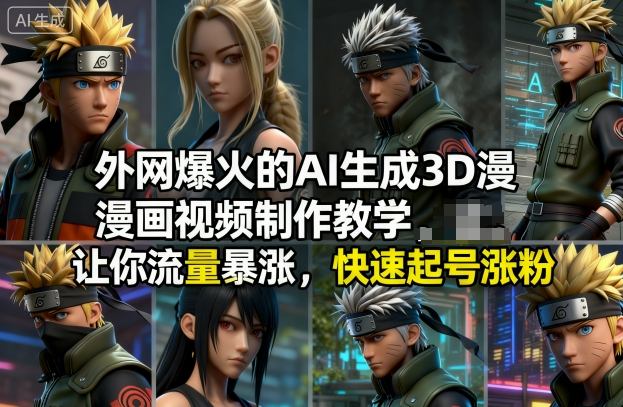AI制3D漫画教学爆火 轻松起号涨粉秘诀-九零创业网