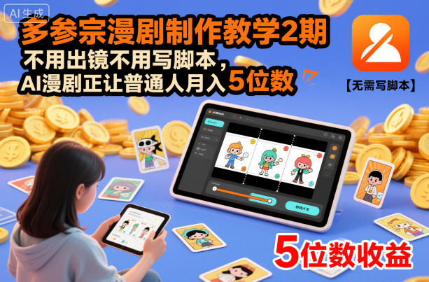 AI赋能漫剧制作 月入五位数新机遇-九零创业网