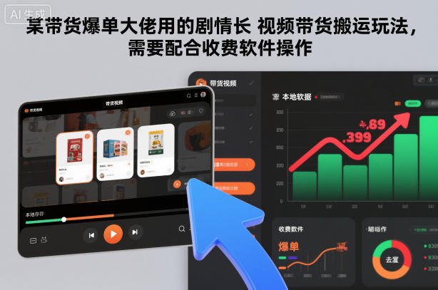 爆单大佬剧情带货 软件助力高效搬运-九零创业网