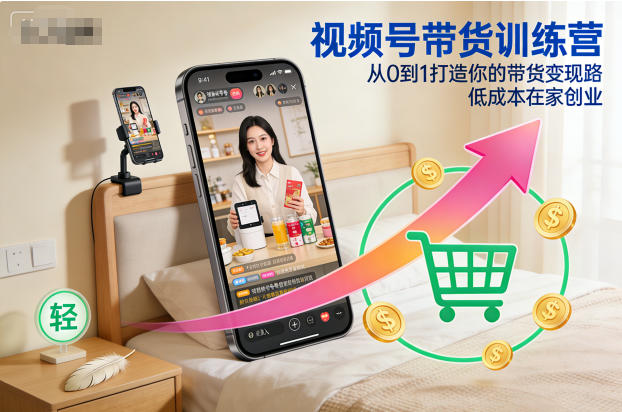 视频号带货从零起步 低成本创业变现攻略-九零创业网