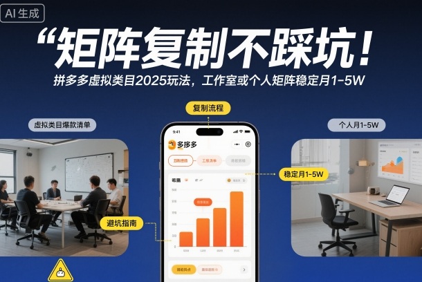 拼多多2025虚拟矩阵新玩法 月入1 5万揭秘攻略-九零创业网