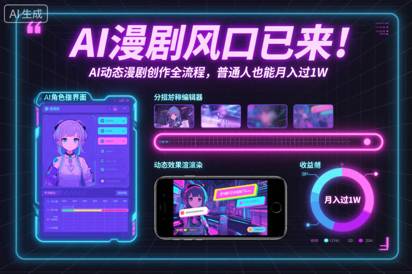 AI漫剧浪潮涌 创作无门槛 月入过万不是梦-九零创业网