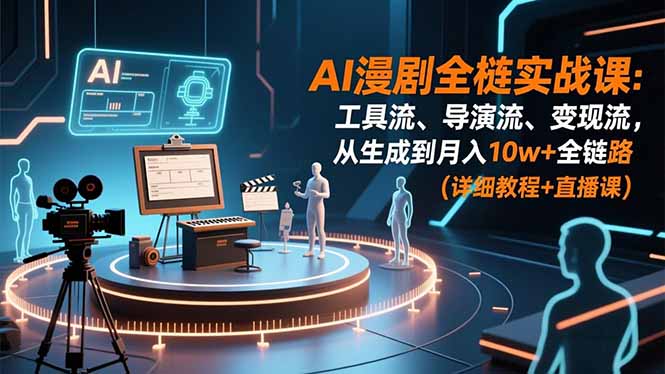 AI漫剧全栈实战课 工具导演变现 月入10万+实战攻略-九零创业网