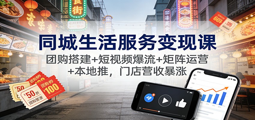 同城服务变现攻略 团购+短视频+矩阵运营 门店营收翻倍术-九零创业网