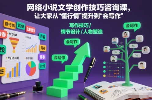 从行情洞察到笔锋独步 网络小说创作进阶秘籍-九零创业网