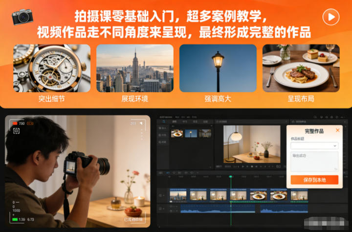 零基础摄影入门 案例教学 多视角创作 打造完美作品-九零创业网