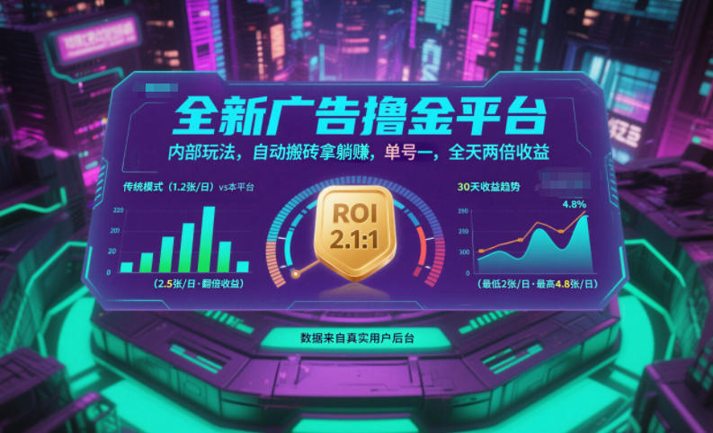 广告撸金平台揭秘 自动搬砖 躺赚日入2+ 收益翻倍-九零创业网