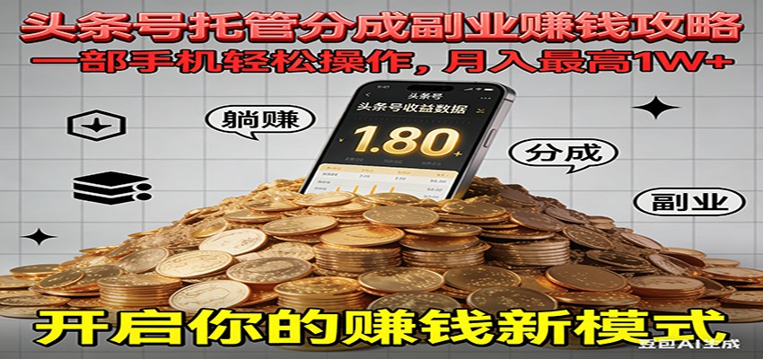 手机一触 头条托管 躺赚万元不是梦-九零创业网