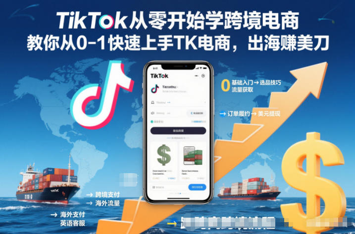 TikTok电商入门攻略 零基础速成 美刀轻松赚