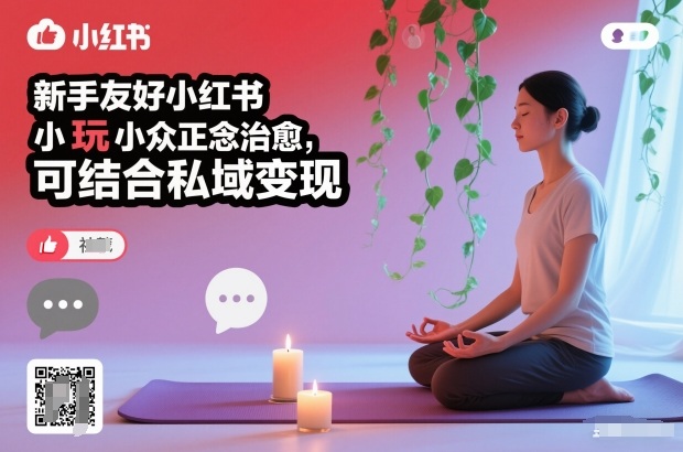 正念治愈新玩法 小红书小众圈 简单易上手 私域变现新机遇-九零创业网