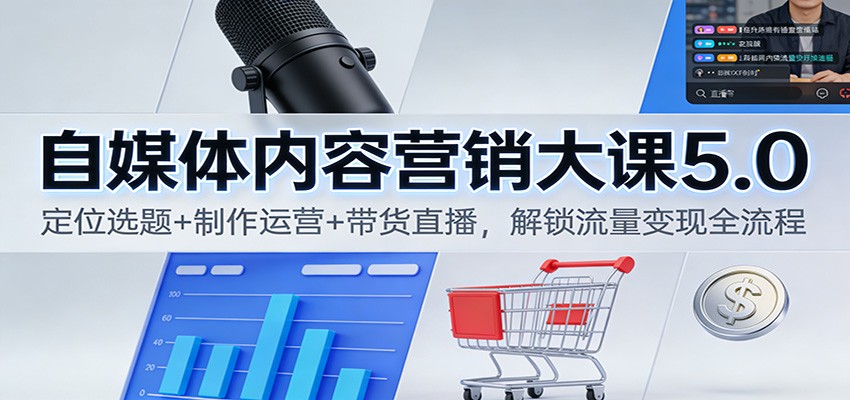 自媒体营销5.0全攻略 精准定位 直播带货 流量变现秘诀-九零创业网