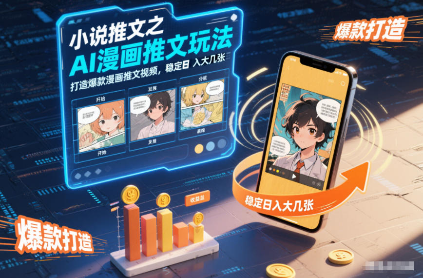 AI赋能漫画推文 爆款视频日赚百元秘籍-九零创业网