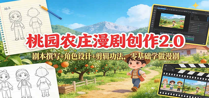 桃园农庄漫影术 剧本绘梦 角色生辉-九零创业网