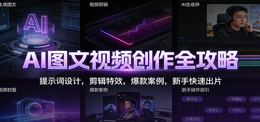 AI图文视频创作全攻略 新手速成 爆款秘诀-九零创业网