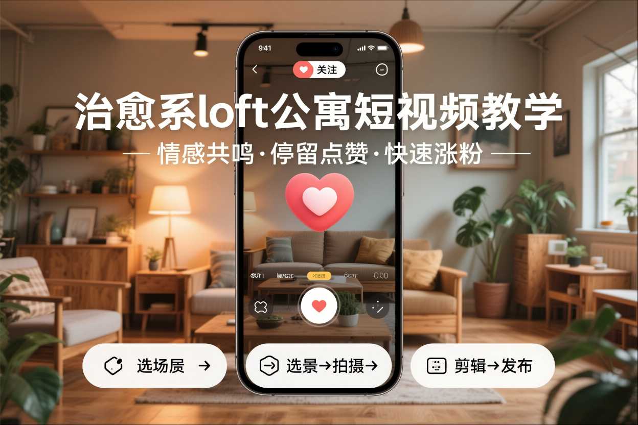 治愈系Loft公寓短视频 共鸣心灵 点赞收藏 速涨粉-九零创业网