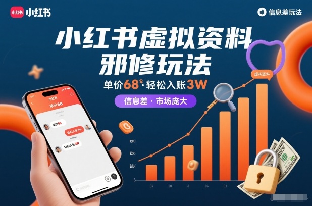 揭秘小红书虚拟资料暴利玩法 月入3万 信息差商机无限-九零创业网
