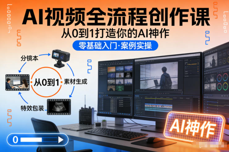 AI视频创作课 从零基础到AI神作全攻略-九零创业网