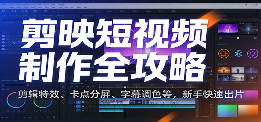 剪映全攻略 特效字幕调色 新手速成短视频达人-九零创业网