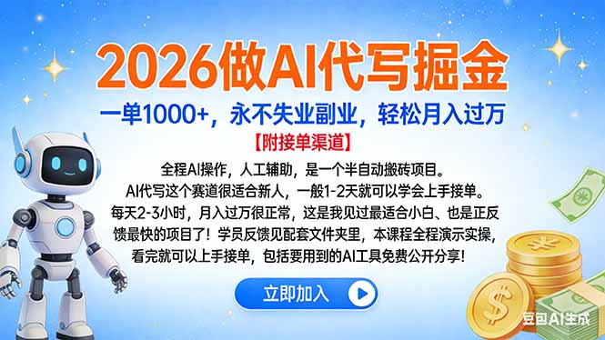 2026AI掘金新机遇 轻松月入过万 副业无忧-九零创业网