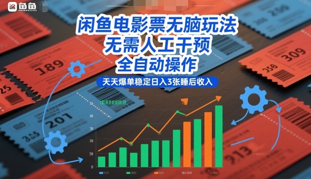 闲鱼电影票自动赚钱法 日入3张 睡后收益揭秘-九零创业网