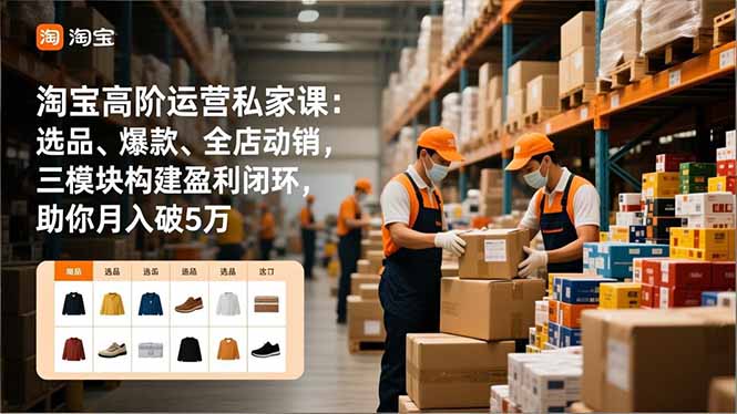 淘宝高阶运营秘籍 选品攻略+爆款打造+全店热销 月入5万不是梦-九零创业网