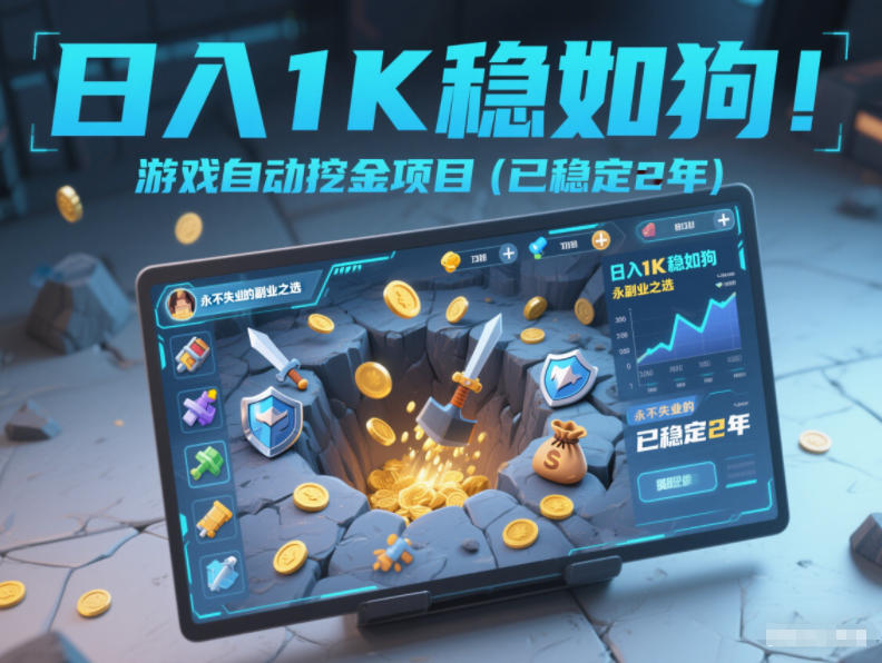 稳赚日入1K 2年不衰游戏挖金 副业无忧新选择