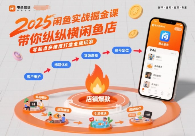 闲鱼掘金2025 从零开始 打造全能闲鱼店高手-九零创业网