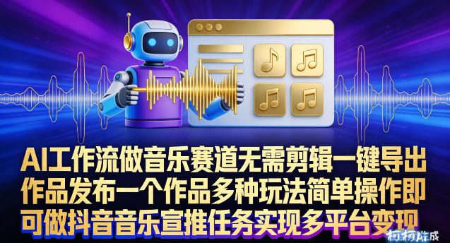 AI音乐工作流 一键发布抖音音乐 多玩法宣推-九零创业网
