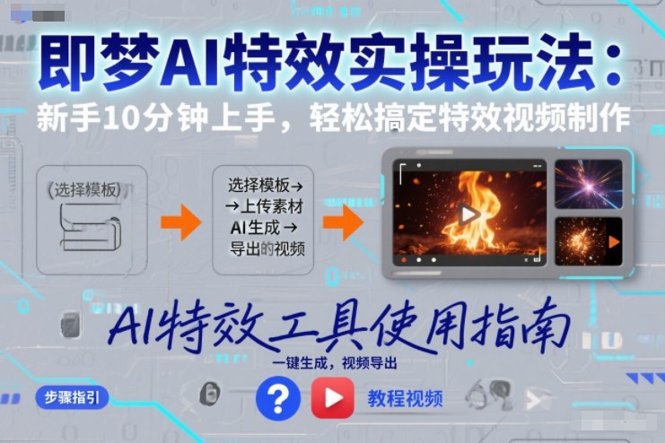 即梦AI特效速成指南 新手5步轻松制作特效视频-九零创业网
