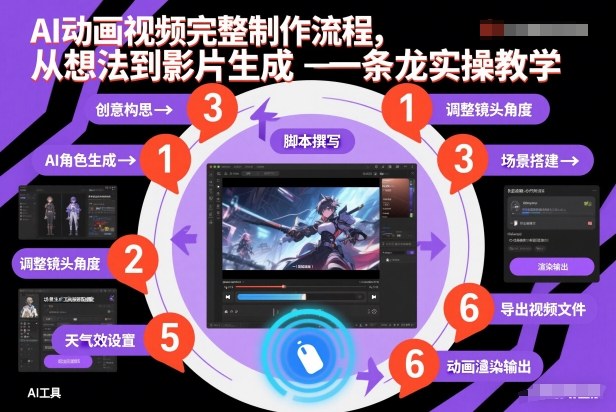 AI动画视频制作全流程实操教学攻略-九零创业网
