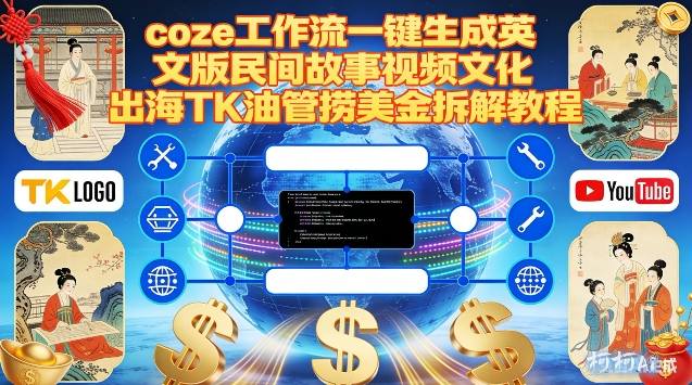 Coze一键翻译民间故事 轻松出海TK油管赚美元教程-九零创业网