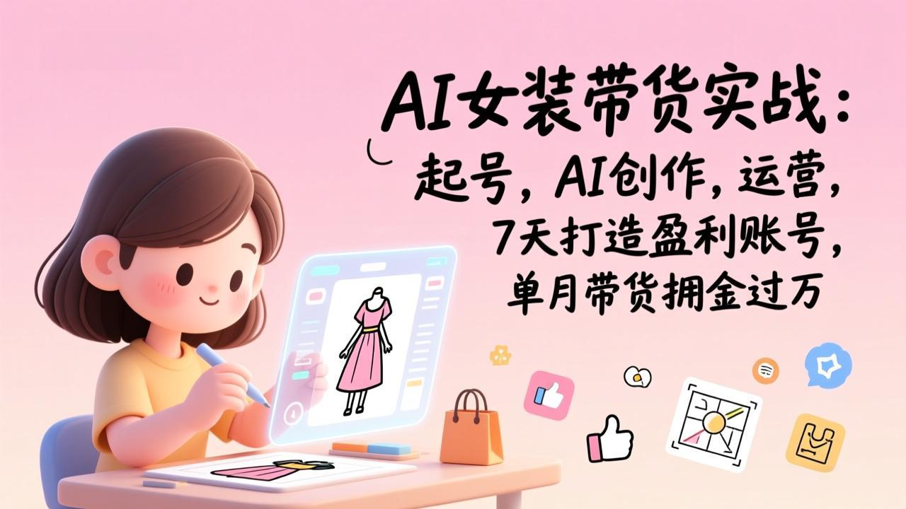 AI赋能女装带货 7日速成万佣达人-九零创业网