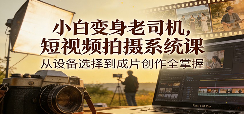 小白变老司机 短视频拍摄全攻略一课-九零创业网