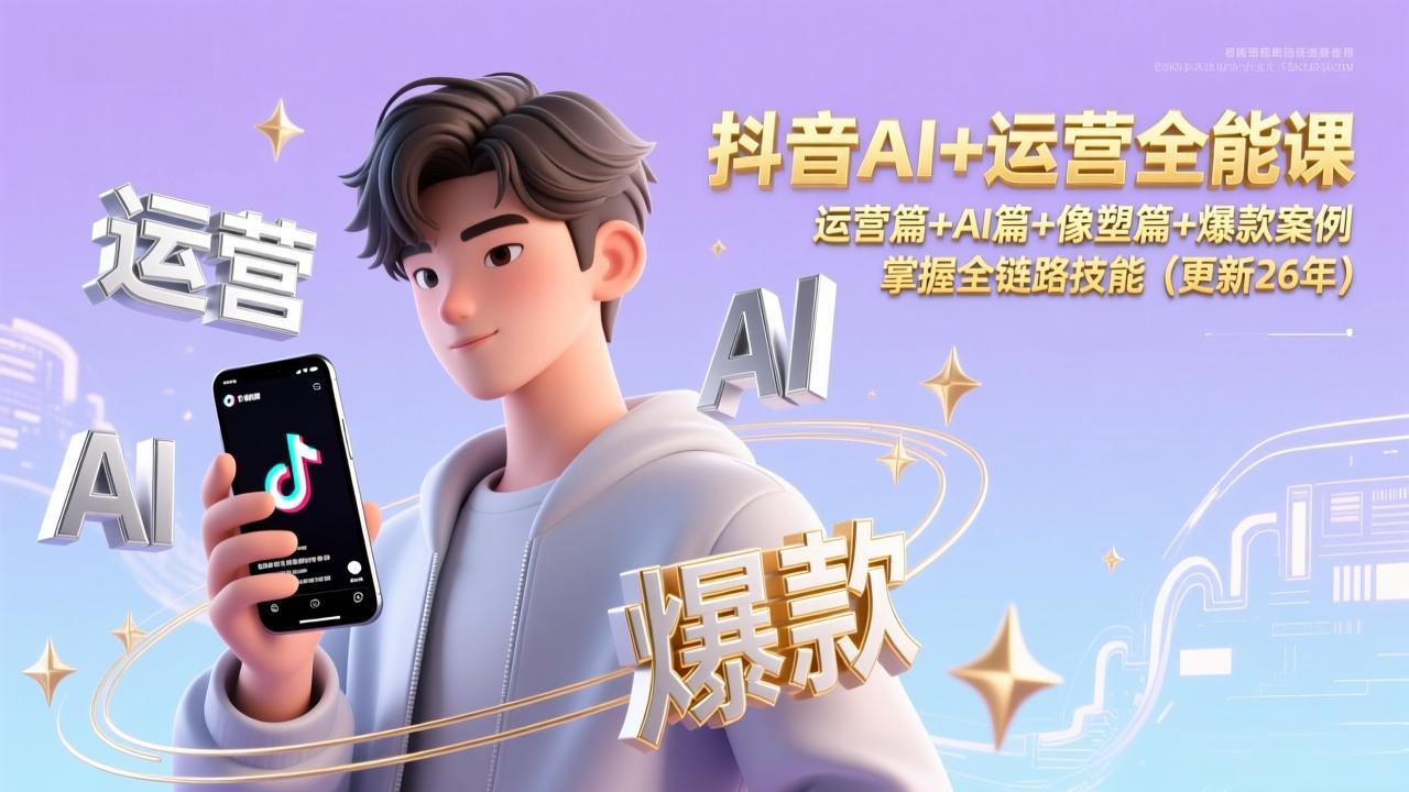 抖音AI运营全能课 四维融合 打造爆款高手-九零创业网