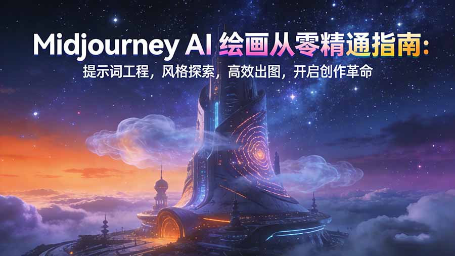 Midjourney AI绘画 从入门到精通 创作革命启航-九零创业网
