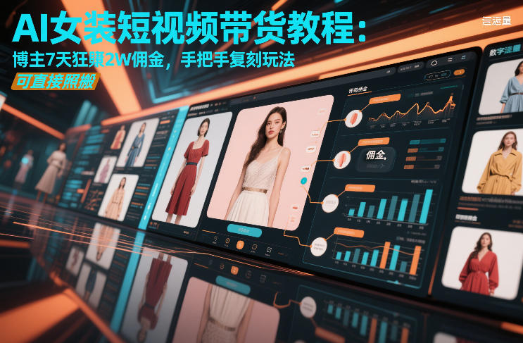 AI赋能女装短视频 7日带货2万 轻松复制教程-九零创业网