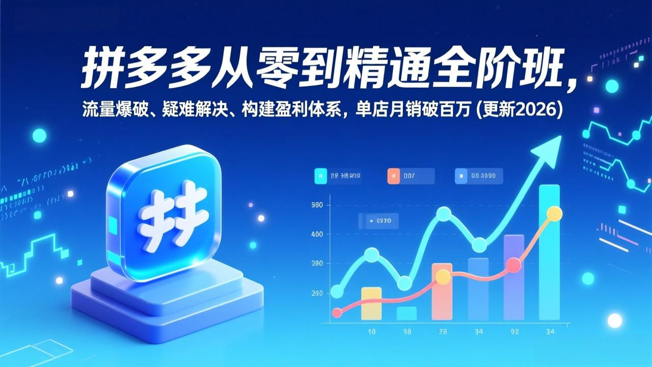 拼多多全阶班 流量爆破解疑难 月销百万盈利秘籍-九零创业网