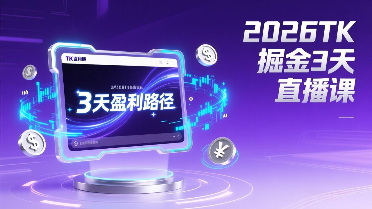 2026TK直播课 3天破万粉 带货月入万美金 盈利秘籍大公开-九零创业网