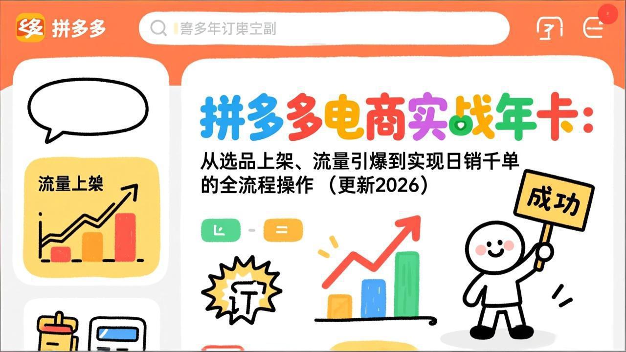 拼多多电商实战年卡 全链路破千单秘籍2026版-九零创业网