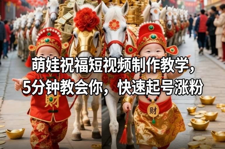 5分钟短视频教学 萌娃祝福轻松起号 快速涨粉秘诀大公开